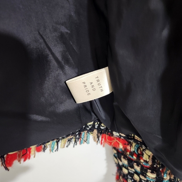 Chic Multicolor Tweed Jacket From TRUTH & PRIDE, Size Large - Picture 2 of 11